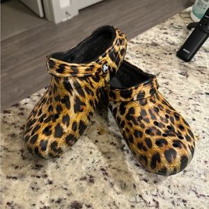 Animal print crocs